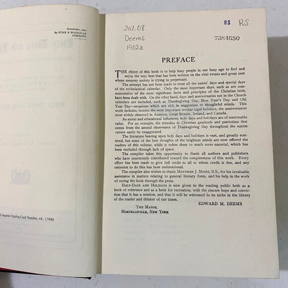 Holy Days and Holidays Hardcover Edward M. Deems Antique Book 1900s - Picture 6 of 14